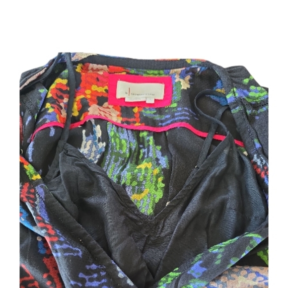 Anthropologie Astrid Needlepoint Dress Small Black Floral - Picture 10 of 11